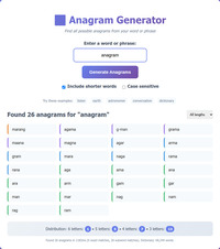 Anagram Generator screenshot