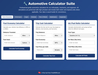 Automotive Tools & Calculator Suite screenshot