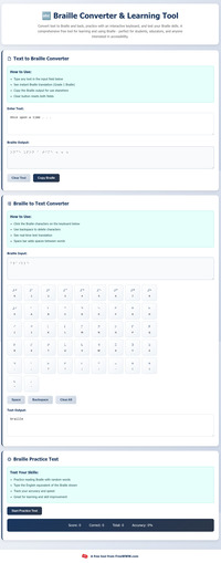 Braille Converter & Practice Tool screenshot