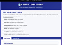Calendar Date Converter screenshot