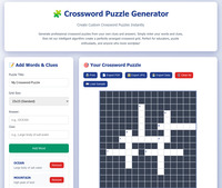 Crossword puzzle generator screenshot