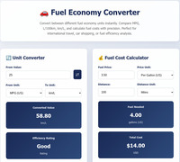 Fuel Economy Converter screenshot