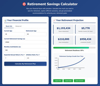 Retirement Savings Calculator screenshot