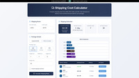 Shipping cost calculator screenshot
