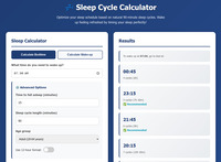 Sleep Cycle Calculator screenshot