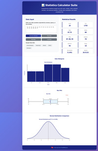 Statistics Calculator Suite screenshot