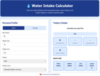 Water Intake Calculator screenshot