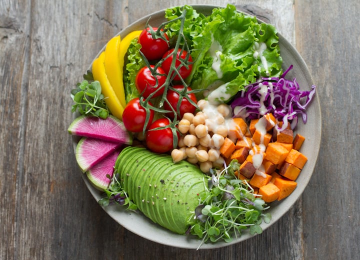 Colorful healthy low-glycemic foods