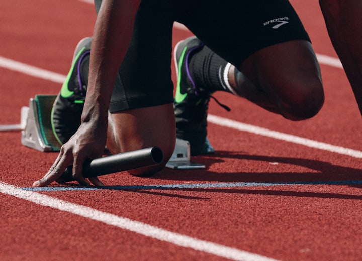An athlete sprinting