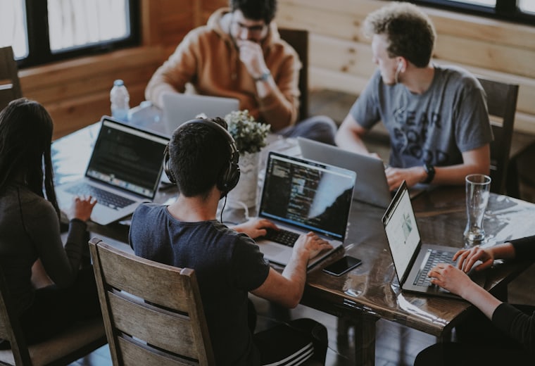 A diverse group of people collaborating